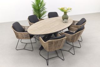 Taste Belmond naturel/GI Edison 220x115 cm. - ovale tuinset