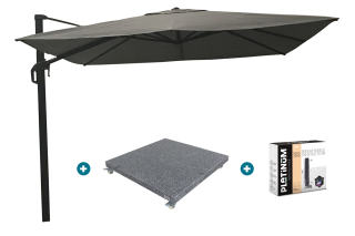 Nesling Coolfit zweefparasol 3x3 - antraciet - voet en hoes