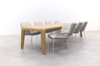 Suns Basta/Punta Zandkleurig/mat wit - Dining Set - 9-delig