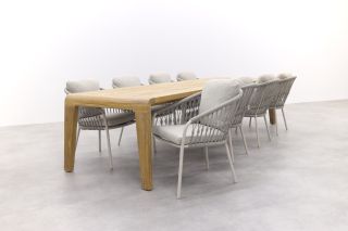 Suns Basta/Nappa Camel Sand - Knot Weave - Dining Set - 9-delig