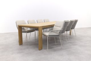 Suns Erice/Punta Zandkleurig/mat wit - Dining Set - 9-delig