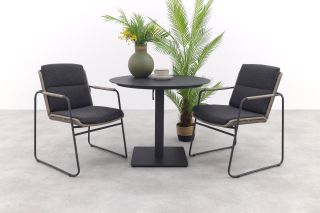 Suns Virenze aluminium Ø 90 cm./Taste Parma Antraciet - ronde balkonset