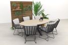 4 Seasons Fabrice antraciet / GI Edison 220 x 115 cm. tafel - ovale tuinset