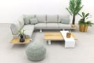 Suns Stockholm loungeset - White/teak - Soft grey