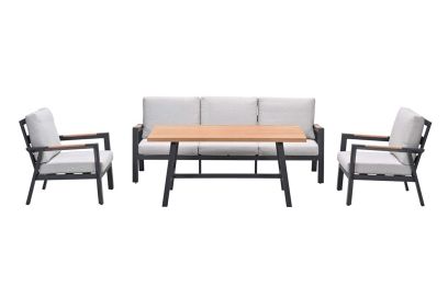 GI Elati lounge-dining set (4-delig) - Carbon Black/Zand