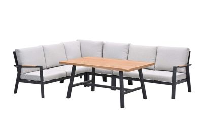 GI Elati lounge-dining hoekset (5-delig) - Carbon Black/Zand