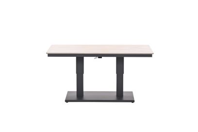 GI Cyprus up&down tuintafel 150x87 cm. - Carbon Black/Light Teak look