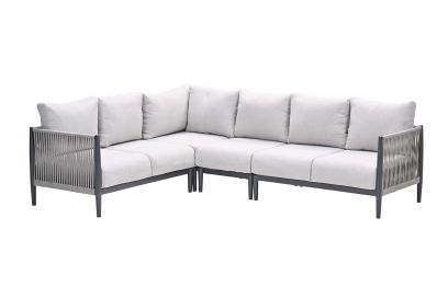 GI Diamo hoek loungebank (4-delig) - Carbon Black/Zand