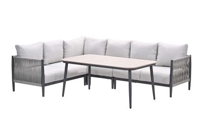 GI Diamo lounge-dining hoekset (5-delig) - Carbon Black/Zand