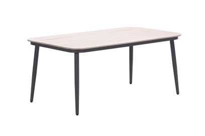 GI Diamo lounge dining tafel 160x90 cm. - Carbon Black/Teak look