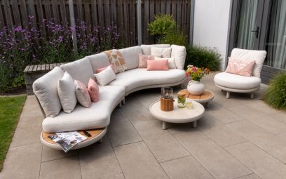 Breeze organische loungeset met loungestoel - Naturel/Mokka