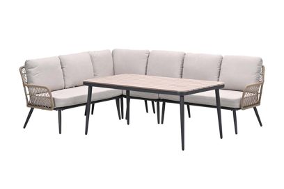 GI Allasio lounge-dining hoekset (5-delig) - Carbon black/Zand