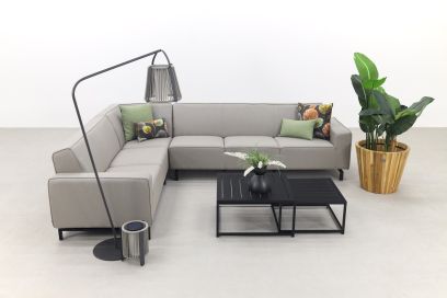 Boavista/Royalty Sunbrella loungeset - Nature Grey - 5-delig - Links