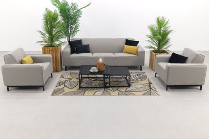 Boavista/Royalty stoel-bank loungeset - Nature Grey - 5-delig