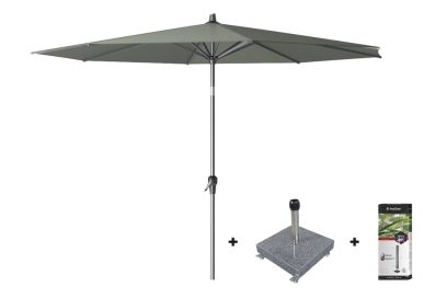 Van der Garde Platinum Riva stokparasol 3 m. rond - Olive met voet en hoes aanbieding