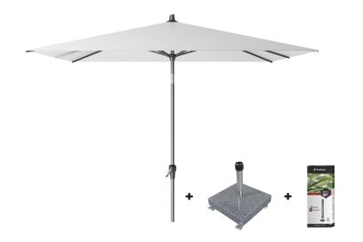 Platinum Riva stokparasol 2.5x2.5 - White met voet en hoes