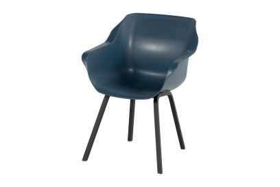 Hartman Sophie Element dining armstoel - Steel Blue - Alu poot