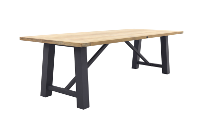 Keltex tuintafel - teak/aluminium - antraciet - 265x101 cm. 