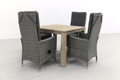 Timber/Rome grey 100 cm. - tuinset 5-delig - verstelbaar