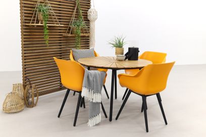 Hartman Sophie Studio Orange/Dave teak 110 cm. tuinset - 5-delig