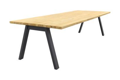 Taste Ambassador low dining tuintafel - 280x100 cm. natural teak