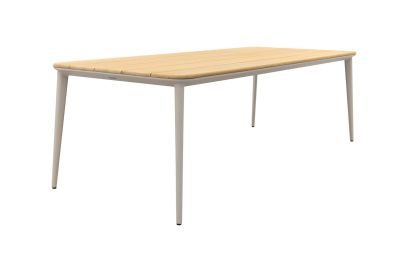 Alaska tuintafel - teak/aluminium - mokka - 240x100 cm. 