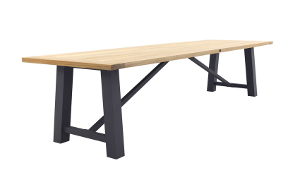 Keltex tuintafel - teak/aluminium - antraciet - 330x101 cm. 