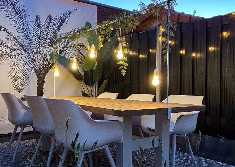 Inspiratie: Leuke ideeën voor stang boven tuintafel